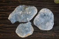 Natural Blue Celestite Crystal Specimens  x 3 From Sakoany, Madagascar - Toprock Gemstones and Minerals 