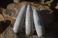 Polished Blue Spotted Spinel Quartz Massage Wands x 4 From Madagascar