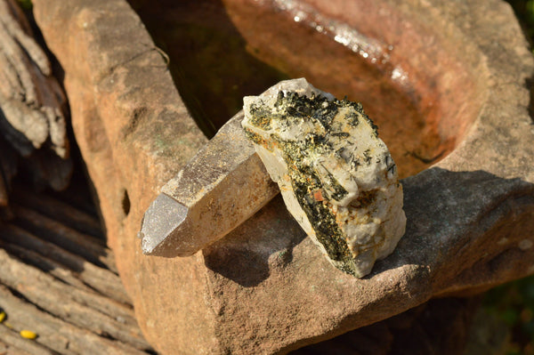 Natural Smokey Quartz & Aegirine Crystals x 14 From Zomba Mountain, Malawi - TopRock