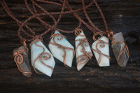 Polished Mixed Copper Wire Wrapped Jewellery Pendants x 6 From Southern Africa - Toprock Gemstones and Minerals 