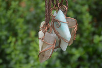 Polished Mixed Copper Wire Wrapped Jewellery Pendants x 6 From Southern Africa - Toprock Gemstones and Minerals 