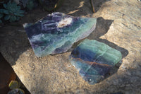 Polished Watermelon Fluorite Slabs  x 2 From Uis, Namibia