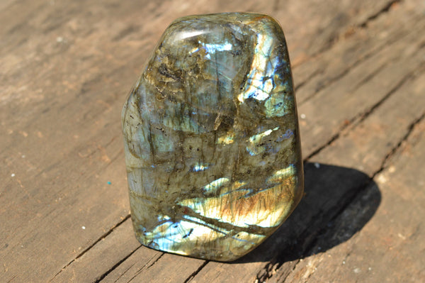 Polished Blue & Gold Labradorite Standing Free Form  x 1 From Tulear, Madagascar - TopRock