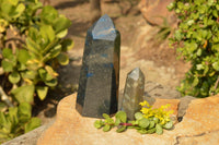 Polished Contrasting Pair Of Blue Spotted Spinel / Dalmatian Stone Points  x 2 From Madagascar - TopRock