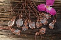 Polished Clear Quartz Copper Wire Wrapped Pendants  - Sold Per Piece -  From Madagascar - TopRock