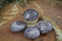 Polished Mini Purple Lepidolite Palm Stones  x 20 From Madagascar - Toprock Gemstones and Minerals 