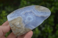 Polished Blue Lace Agate Standing Free Forms  x 3 From Nsanje, Malawi - Toprock Gemstones and Minerals 