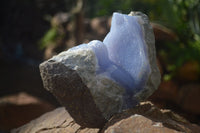 Natural Blue Lace Agate Geode Specimens  x 3 From Malawi - Toprock Gemstones and Minerals 