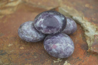 Polished Mini Purple Lepidolite Palm Stones  x 20 From Madagascar - Toprock Gemstones and Minerals 