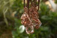 Polished Clear Quartz Copper Wire Wrapped Pendants  - Sold Per Piece -  From Madagascar - TopRock