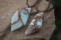 Polished Mixed Copper Wire Wrapped Jewellery Pendants x 6 From Southern Africa - Toprock Gemstones and Minerals 