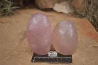 Polished Gemmy Pink Rose Quartz Standing Free Forms  x 3 From Ambatondrazaka, Madagascar - TopRock