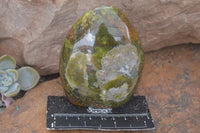 Polished Green Opal Standing Free Forms  x 2 From Antsirabe, Madagascar - Toprock Gemstones and Minerals 