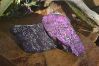 Natural Metallic Purpurite Cobbed Specimens x 2 From Erongo, Namibia