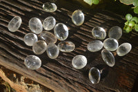 Polished Small Semi Optic Rock Crystal Galet / Palm Stones x 35 From Madagascar