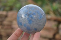 Polished Blue Spotted Spinel Quartz Spheres x 2 From Madagascar