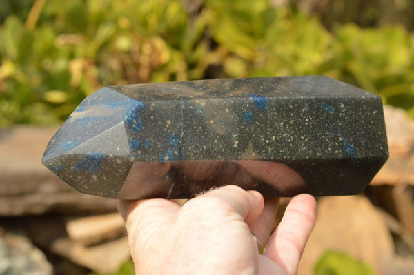 Polished Contrasting Pair Of Blue Spotted Spinel / Dalmatian Stone Points  x 2 From Madagascar - TopRock