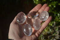 Polished Small Semi Optic Rock Crystal Galet / Palm Stones x 35 From Madagascar