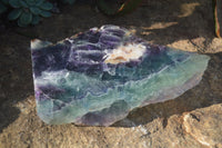 Polished Watermelon Fluorite Slabs  x 2 From Uis, Namibia