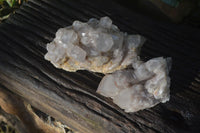 Natural Cascading Smokey Quartz Clusters x 2 From Luena, Congo