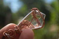 Polished Clear Quartz Copper Wire Wrapped Pendants  - Sold Per Piece -  From Madagascar - TopRock