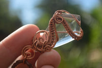 Polished Clear Quartz Copper Wire Wrapped Pendants  - Sold Per Piece -  From Madagascar - TopRock