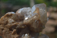 Natural Cascading White Phantom Smokey Quartz Clusters  x 3 From Luena, Congo - TopRock