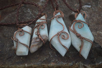 Polished Mixed Copper Wire Wrapped Jewellery Pendants x 6 From Southern Africa - Toprock Gemstones and Minerals 