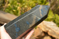 Polished Contrasting Pair Of Blue Spotted Spinel / Dalmatian Stone Points  x 2 From Madagascar - TopRock