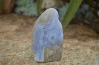 Polished Blue Lace Agate Standing Free Forms  x 3 From Nsanje, Malawi - Toprock Gemstones and Minerals 