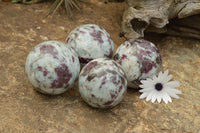 Polished Pink Rubellite Tourmaline Spheres (With Hints Of Blue Lithium)  x 4 From Madagascar - TopRock