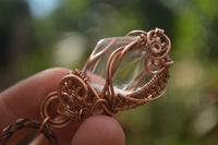 Polished Clear Quartz Copper Wire Wrapped Pendants  - Sold Per Piece -  From Madagascar - TopRock