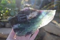 Polished Watermelon Fluorite Slabs  x 2 From Uis, Namibia