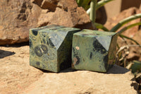 Polished Stromatolite / Kambamba Jasper Cubes (Corners Cut To Stand) x 4 From Mahajanga, Madagascar - TopRock