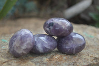 Polished Mini Purple Lepidolite Palm Stones  x 20 From Madagascar - Toprock Gemstones and Minerals 