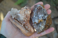 Natural Clear Hematoid Quartz With Goethite Inclusions x 13 From Zambia