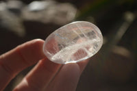 Polished Small Semi Optic Rock Crystal Galet / Palm Stones x 35 From Madagascar