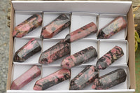 Polished Stunning Pink & Black Rhodonite Points  x 12 From Madagascar - TopRock