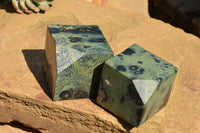 Polished Stromatolite / Kambamba Jasper Cubes (Corners Cut To Stand) x 4 From Mahajanga, Madagascar - TopRock