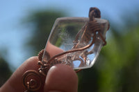 Polished Clear Quartz Copper Wire Wrapped Pendants  - Sold Per Piece -  From Madagascar - TopRock