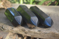 Polished Double Terminated Black Basalt Points  x 4 From Antsirabe, Madagascar