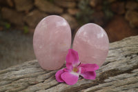 Polished Pink Rose Quartz Standing Free Forms x 2 From Ambatondrazaka, Madagascar - TopRock