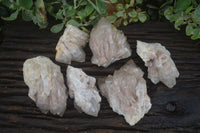 Natural Cascading White Phantom Quartz Clusters  x 6 From Luena, Congo - Toprock Gemstones and Minerals 