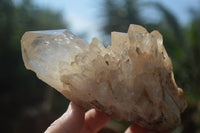 Natural Cascading White Phantom Smokey Quartz Clusters  x 3 From Luena, Congo - TopRock