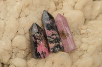 Polished Stunning Pink & Black Rhodonite Points  x 12 From Madagascar - TopRock