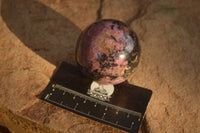 Polished  Pink & Black Rhodonite Spheres x 4 From Madagascar