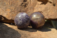 Polished Purple Lepidolite Mica Spheres  x 6 From Madagascar - TopRock