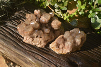 Natural Smokey Phantom Quartz Clusters x 2 From Luena, Congo