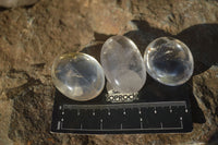 Polished Small Semi Optic Rock Crystal Galet / Palm Stones x 35 From Madagascar