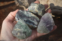 Natural Rough Watermelon Fluorite Cobbed Specimens  x 24 From Uis, Namibia